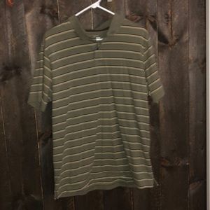 Green button up shirt